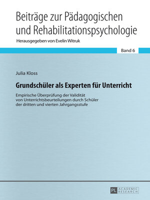 cover image of Grundschüler als Experten für Unterricht